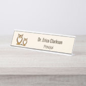 Wijze Uil Principal Bureau Naambordje (Voorkant)