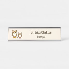 Wijze Uil Principal Bureau Naambordje