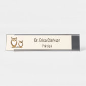 Wijze Uil Principal Bureau Naambordje (Voorkant)