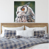 Wijze Uil Schilderij Groot Canvas Afdruk (Insitu (Slaapkamer))