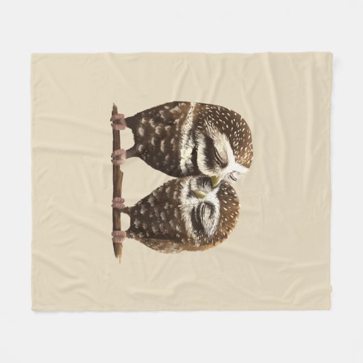 Wijze uilen fleece deken (Voorkant (Horizontaal))