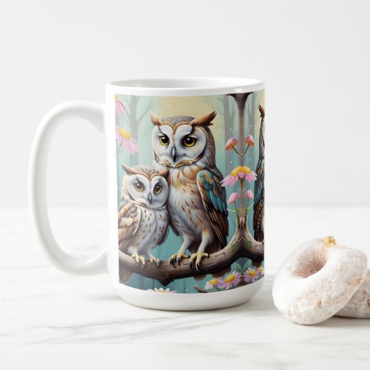 Wijze uilen koffiemok (Met donut)