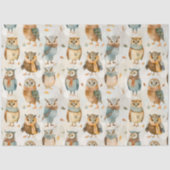 Wijze winter karakter uilen tissuepapier (Voorkant)