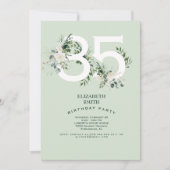 Wijze Witte Bloemen Elegante 85ste Verjaardagsfees Kaart (Voorkant)