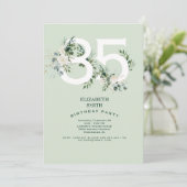 Wijze Witte Bloemen Elegante 85ste Verjaardagsfees Kaart (Staand voorkant)