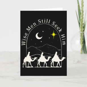 Wijzen Kerstmis Jezus Geboorte Scene Kaart