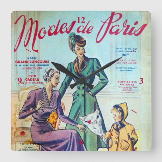 Wijzen van Parijs. 2. Vierkante Klok (Voorkant)