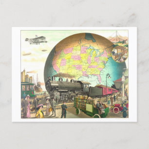 Wijzen van Vervoer Victoriaans Lithograph Briefkaart