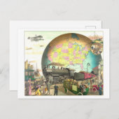 Wijzen van Vervoer Victoriaans Lithograph Briefkaart (Voorkant / Achterkant)