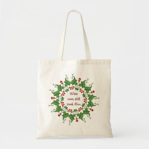 "Wijzen zoeken Hem nog steeds" Holly Design Tote Bag