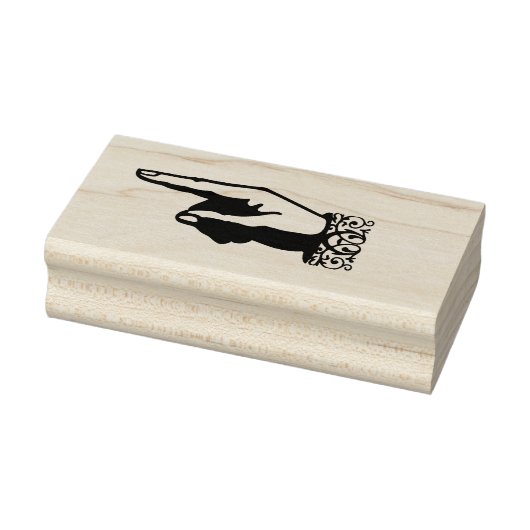 Wijzend Hand Hout Art Stamp Rubberstempel (Stempel)