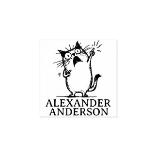Wijzende Kat Rubberstempel