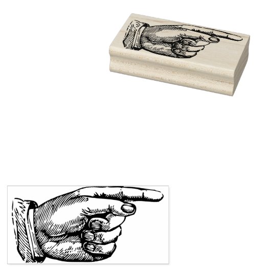 Wijzende vinger  handtekening rubberstempel (Gestempeld)