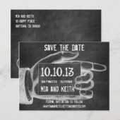 wijzende vinger krijtbord Briefkaart (Voorkant / Achterkant)