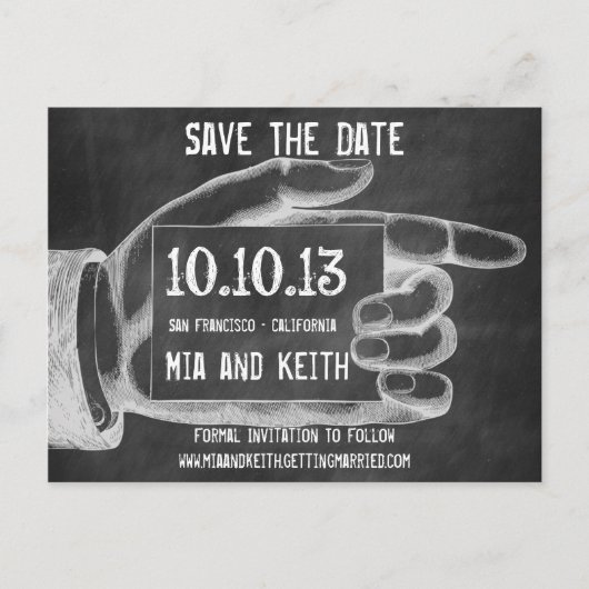 wijzende vinger krijtbord Briefkaart (Voorkant)