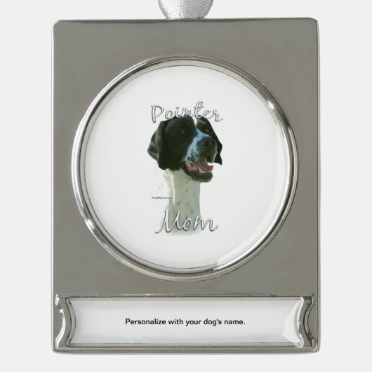 Wijzer (blk) Mam 2 Verzilverd Banner Ornament (Voorkant)