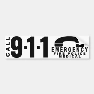 Wijzerplaat 911 politiesticker 10 bumpersticker