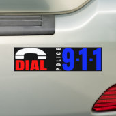 Wijzerplaat 911 politiesticker 6 bumpersticker (Op auto)