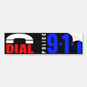 Wijzerplaat 911 politiesticker 6 bumpersticker