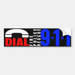 Wijzerplaat 911 politiesticker 7 bumpersticker