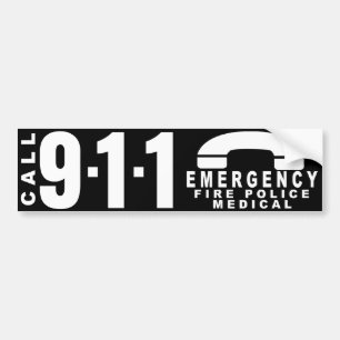 Wijzerplaat 911 politiesticker 9 bumpersticker