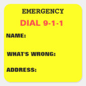 Wijzerplaat 911 Sticker (Voorkant)