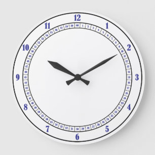 wijzerplaat voor blauwe nummers grote klok