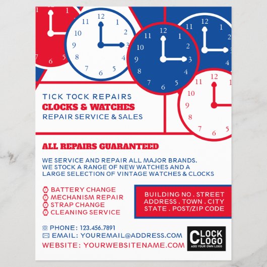 Wijzerplaten, Horologist reclame Flyer (Voorkant)