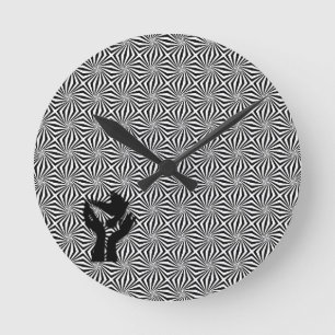 Wijzers met duifpatroon, geloof, wandklok