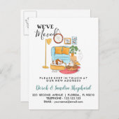 Wijzig adres met illustratie aankondigingskaart (Voorkant / Achterkant)