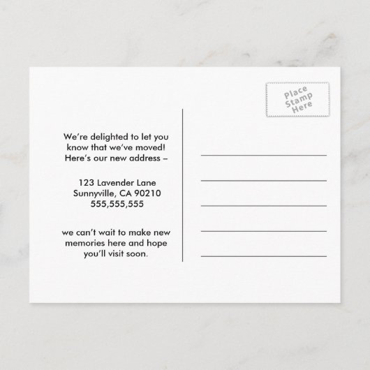 Wijzig adres met kat aankondigingskaart (Achterkant)