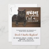 Wijzig adres met kattenbericht aankondigingskaart (Voorkant / Achterkant)