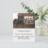 Wijzig adres met kattenbericht aankondigingskaart (Staand voorkant)