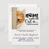 Wijzig adres met kattenbericht aankondigingskaart (Voorkant / Achterkant)