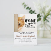 Wijzig adres met kattenbericht aankondigingskaart (Staand voorkant)