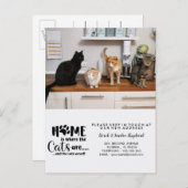 Wijzig adres met kattenbericht aankondigingskaart (Voorkant / Achterkant)