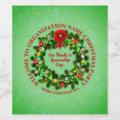 Wijzig ALLE Tekst Organisatie Kerstfeest Wijn  Wijn Etiket (Enkel label)