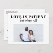 Wijzig datum wijziging van plannen virtuele bruilo aankondigingskaart (Voorkant / Achterkant)