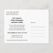 Wijzig datum wijziging van plannen virtuele bruilo aankondigingskaart (Achterkant)