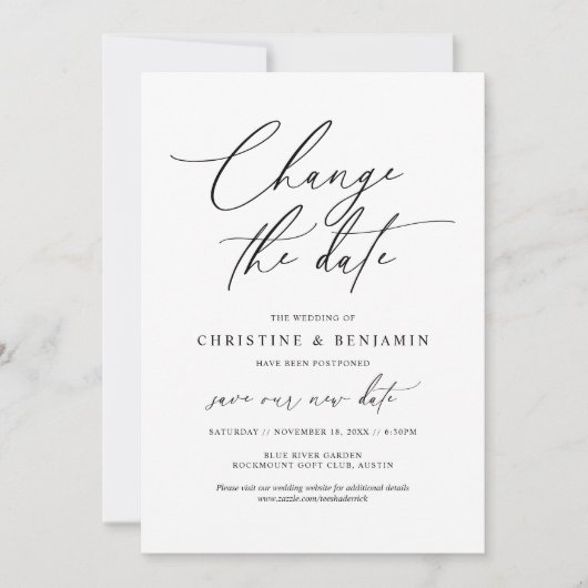 Wijzig de datum, Bewaar onze nieuwe trouwdatum kaa Kaart (Voorkant)