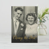 Wijzig de datum Bruiloft Jubileum Foto Kaart (Staand voorkant)