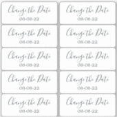 Wijzig de datum Bruiloft Labels 0.8" x 2" (Voorkant)