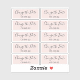 Wijzig de datum Bruiloft Labels 0.8" x 2" Roze