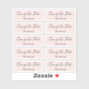 Wijzig de datum Bruiloft Labels 0.8" x 2" Roze