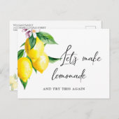 Wijzig de datum Bruiloft Waterverf Lemons groen Briefkaart (Voorkant / Achterkant)