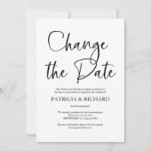 Wijzig de datum Eenvoudige bruiloft uitgesteld Kaart (Voorkant)