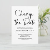 Wijzig de datum Eenvoudige bruiloft uitgesteld Kaart (Staand voorkant)