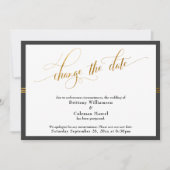 Wijzig de datum Elegant Donkergrijs Goud Streep Ka Kaart (Voorkant)