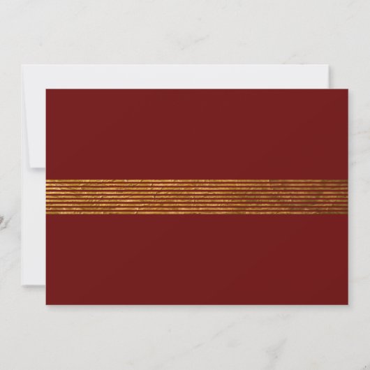 Wijzig de datum Elegant Rood met Gold Stripe Kaart (Achterkant)