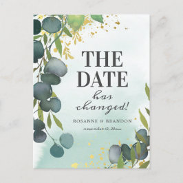 Wijzig de datum Eucalyptus Wedding Update Aankondigingskaart